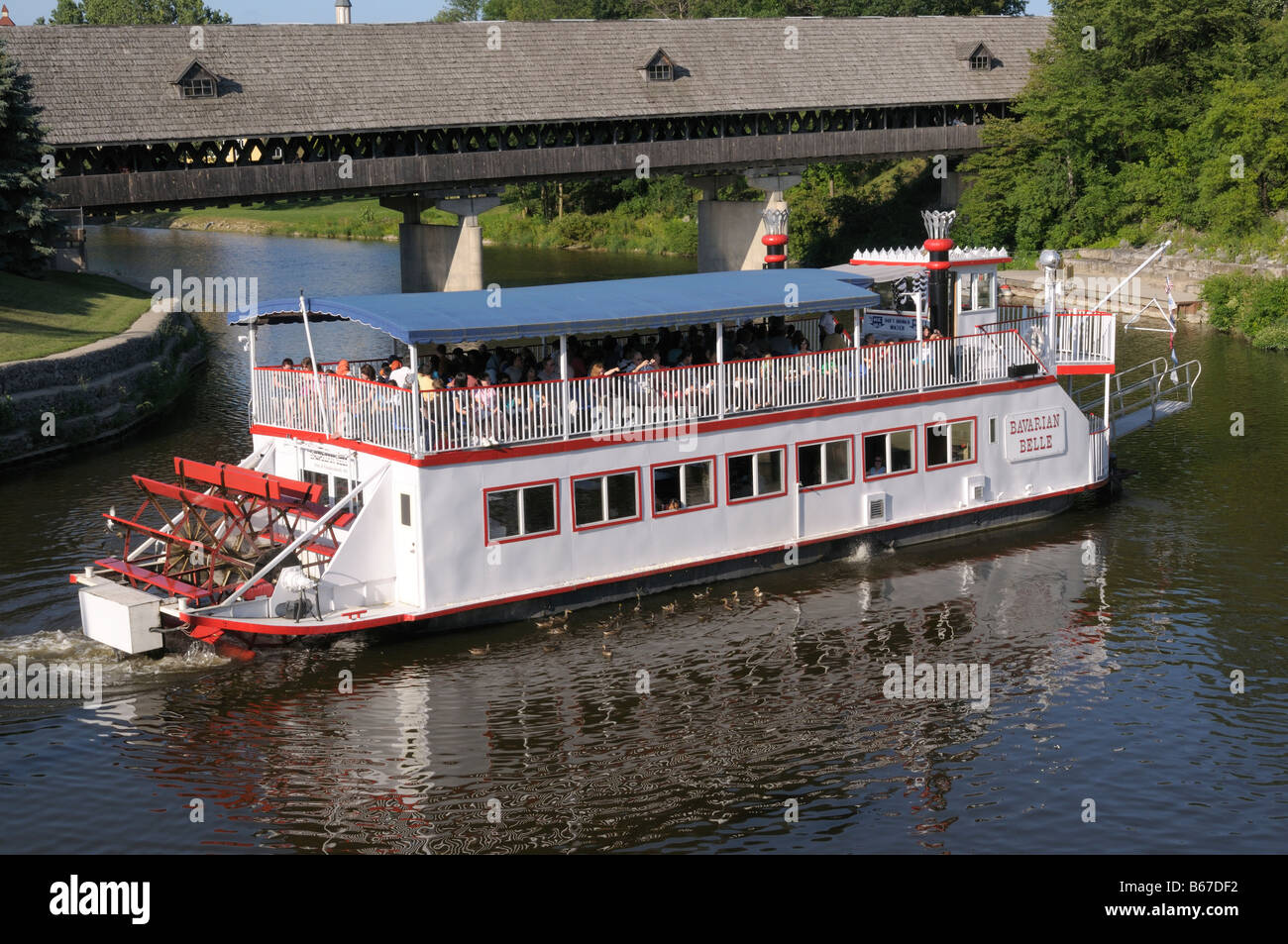 Riverboat the Bavarian Belle goes for a ride in Frankenmuth, Michigan