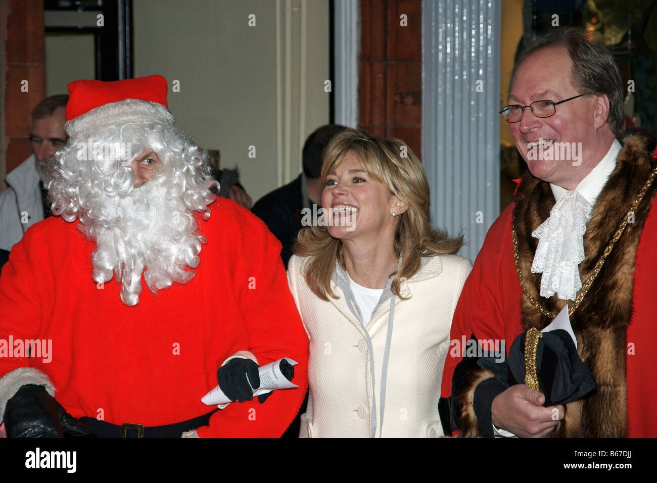 Anthea Turner with the Mayor of Godalming, Paul Rivers, en route to ...
