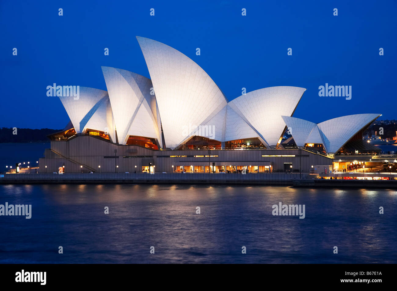 Sydney Opera House at Night Sydney New South Wales Australia Stock Photo