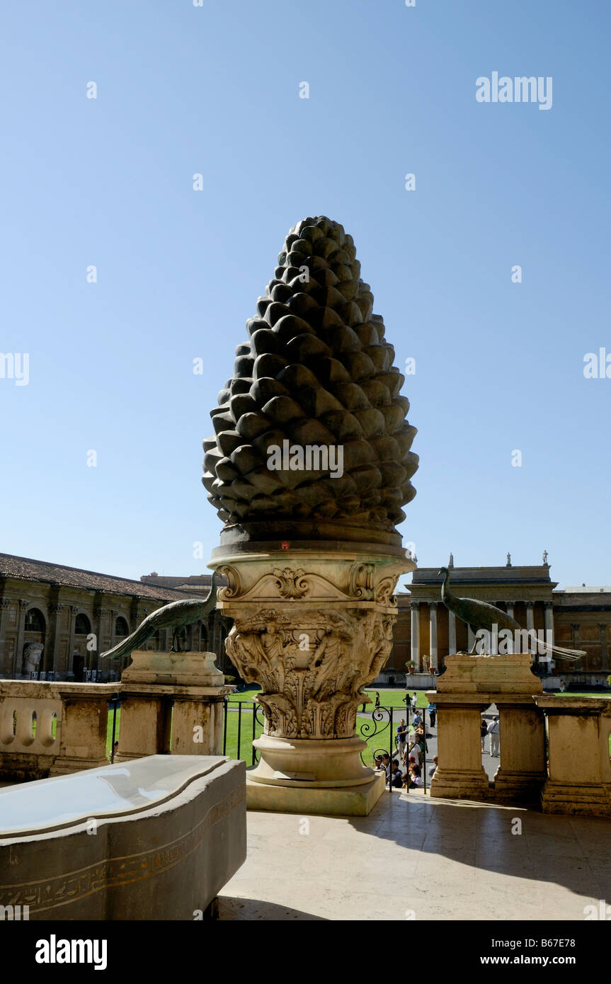 Roman Bronze Pineapple in the Vatican Museums in Rome Italy Stock Photo
