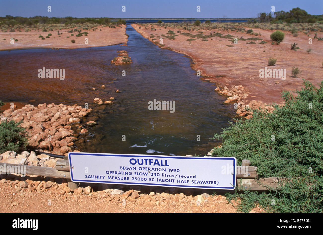 Salt disposal basin, South Australia Stock Photo