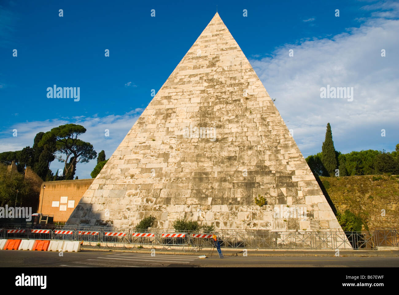 Cestius Pyramid at Piazzale Ostiense in Testaccio district of Rome Italy Europe Stock Photo