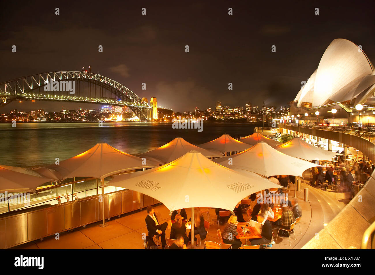 Opera Bar Sydney Harbour Bridge and Sydney Opera House at Night Sydney New  South Wales Australia Stock Photo - Alamy