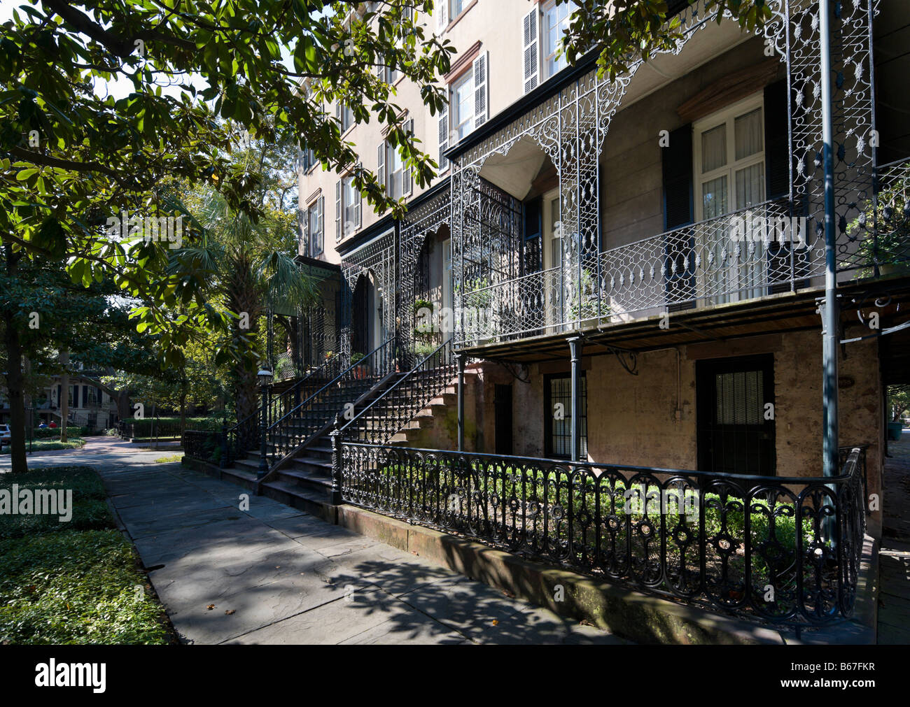 One of Savannah's historic houses, Monterey Square, Historic District, Savannah, USA