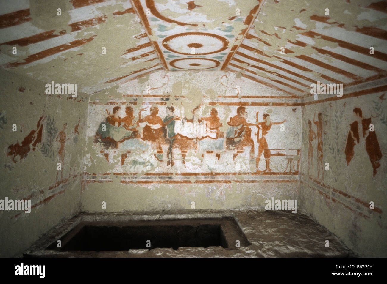 Tarquinia Lazio Italy Etruscan Tomb 5513 (mid V century BC Stock Photo