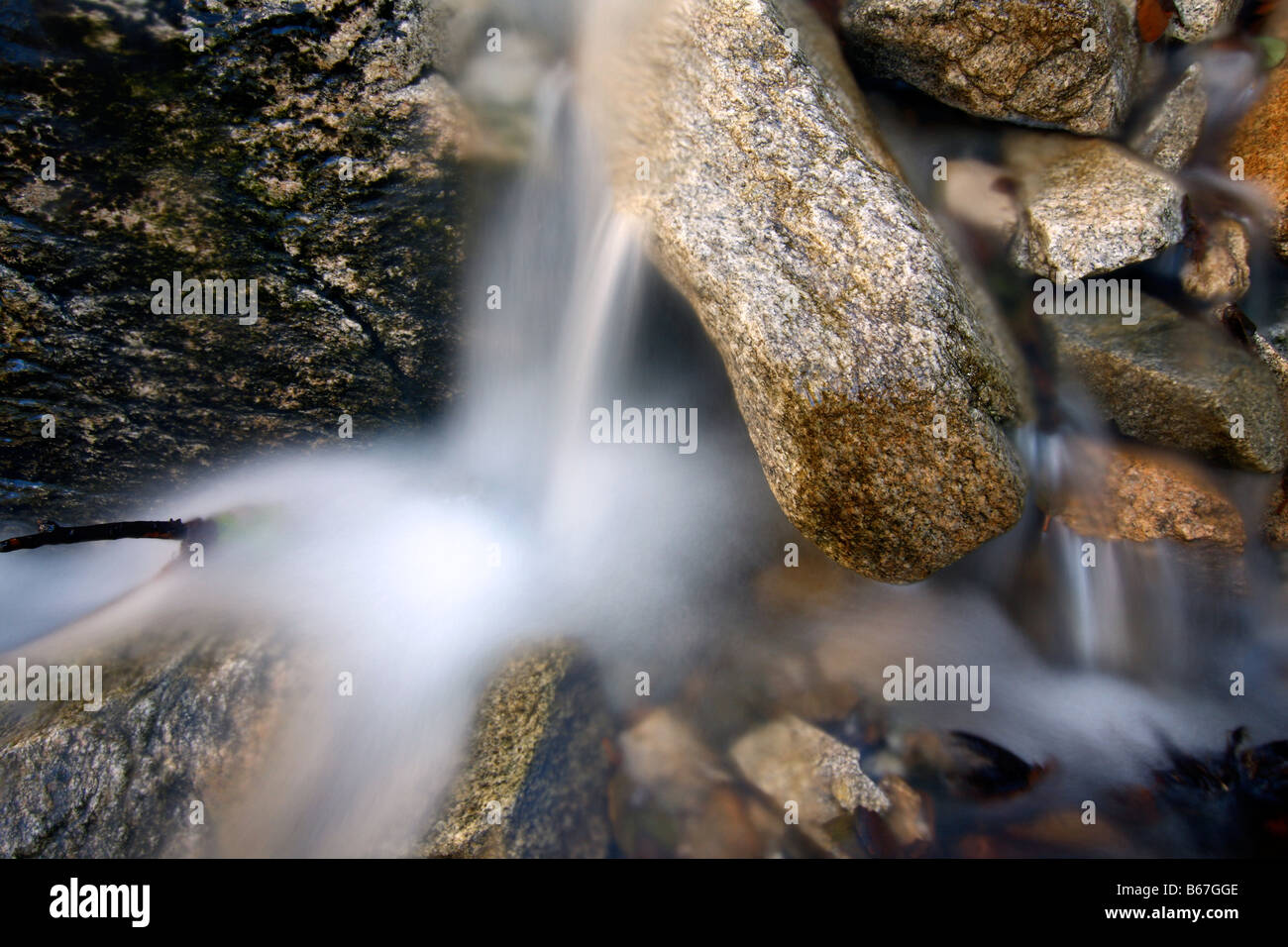 A long exposure of a small stream. Royalty free image. Stock Photo