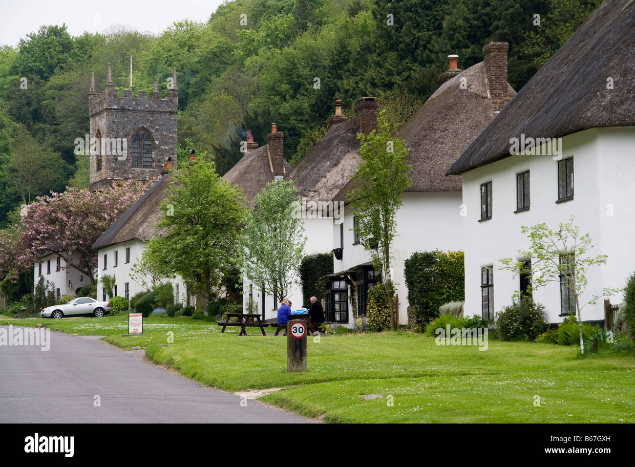 milton abbas picturesque village dorset england Stock Photo Alamy