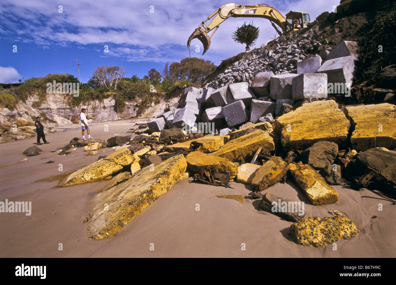 Beach erosion and restoration, Australia Stock Photo