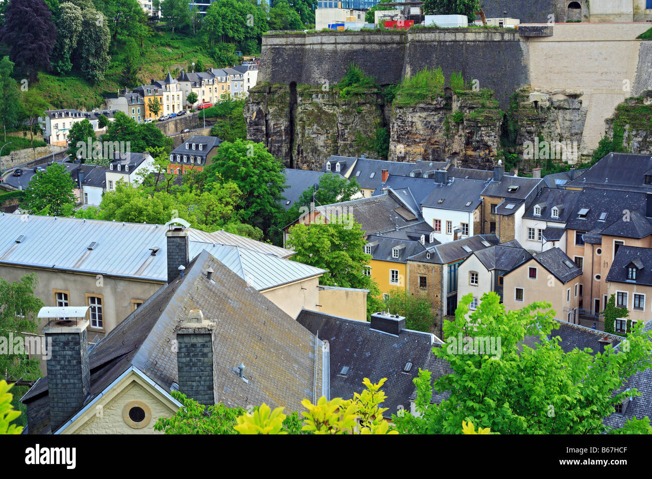 City architecture, view from above, roofs of the houses, Luxembourg Stock Photo