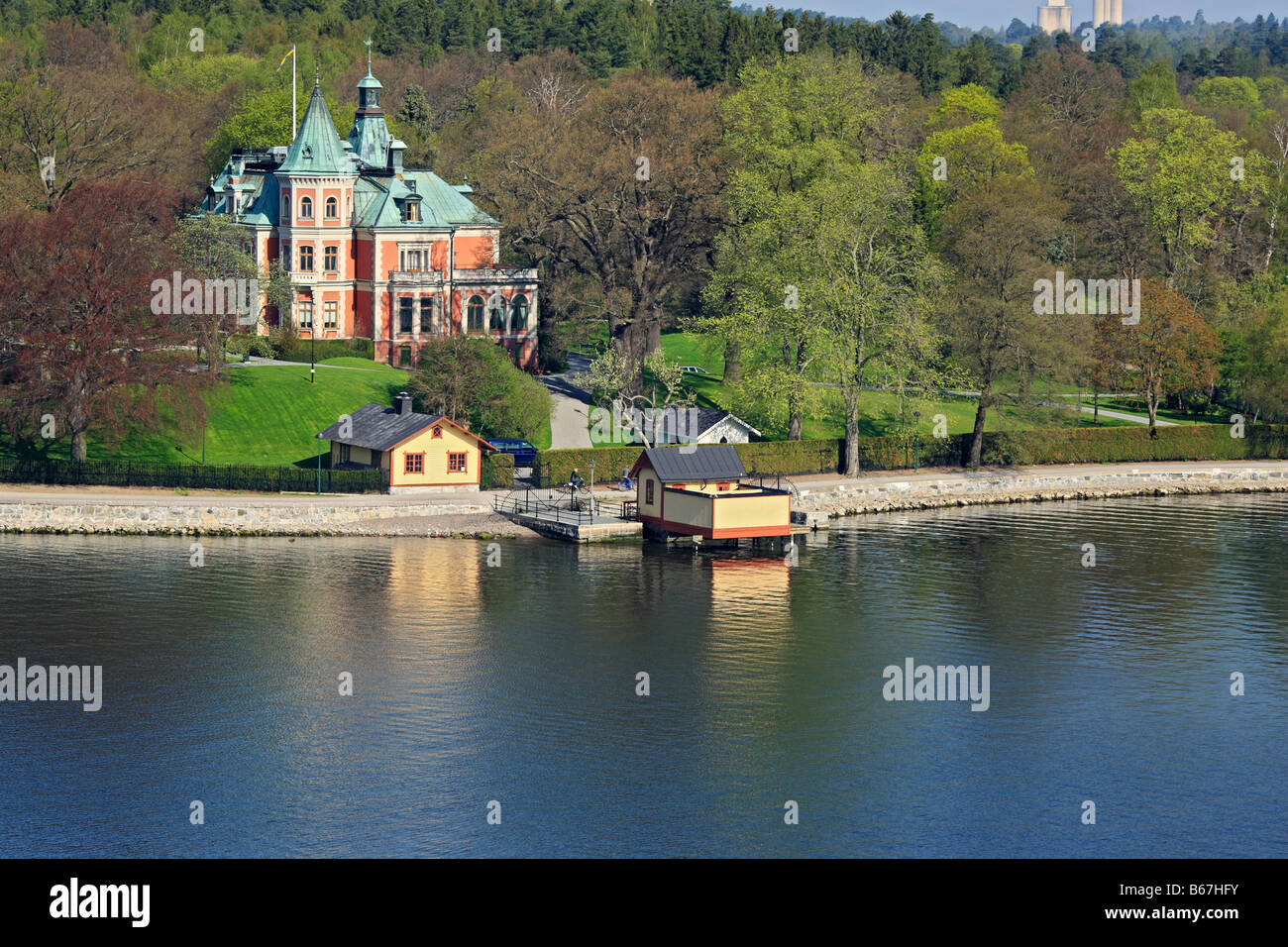 House, architecture, Baltic sea, suburbs of Stockholm, Sweden Stock Photo