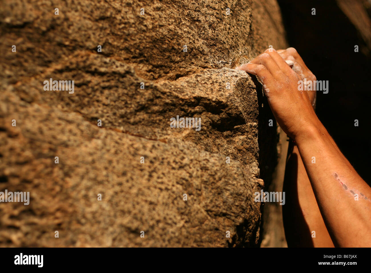 climbing hands Stock Photo