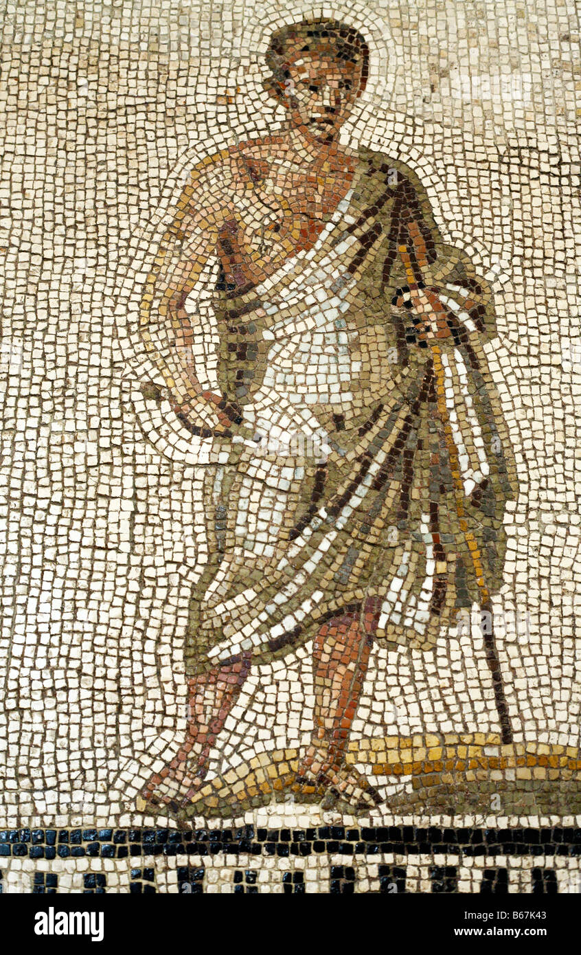 Roman mosaic in Rheinisches Landesmuseum, Trier Rhineland, Palatinate, Germany Stock Photo