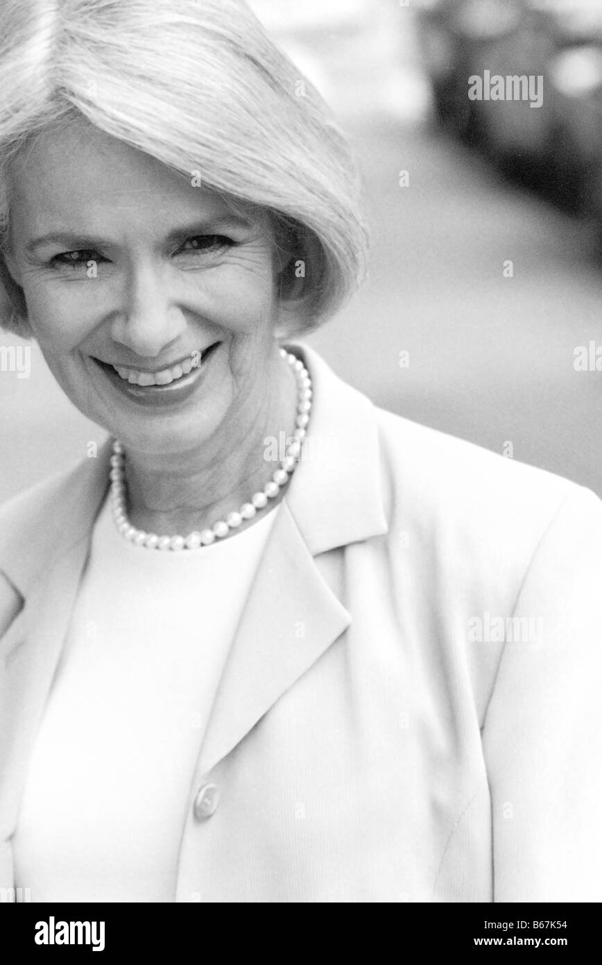 Mature woman smiling, portrait Stock Photo