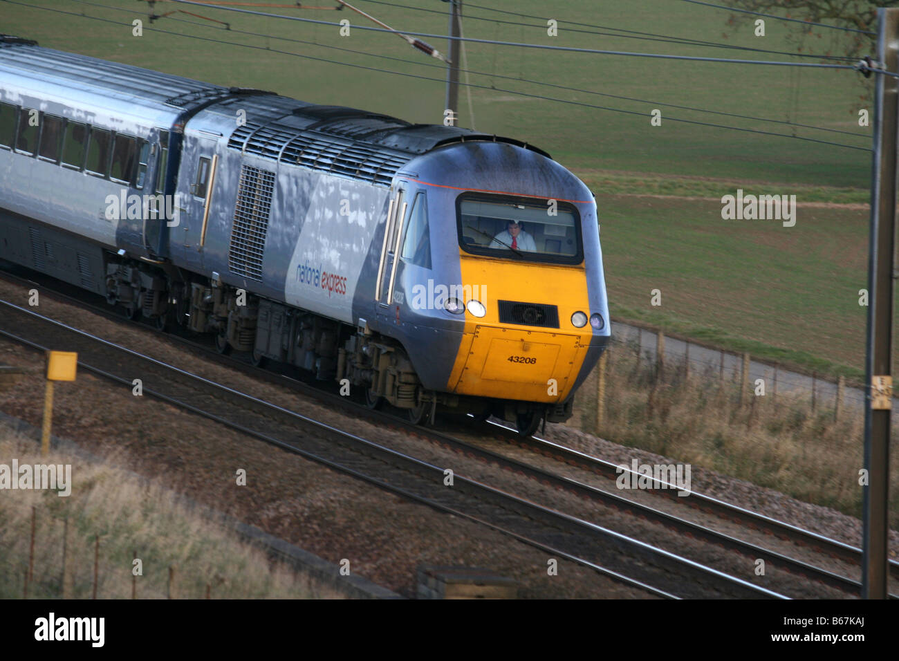 High Speed Train on East Coast Mainline (ECML) South of York in