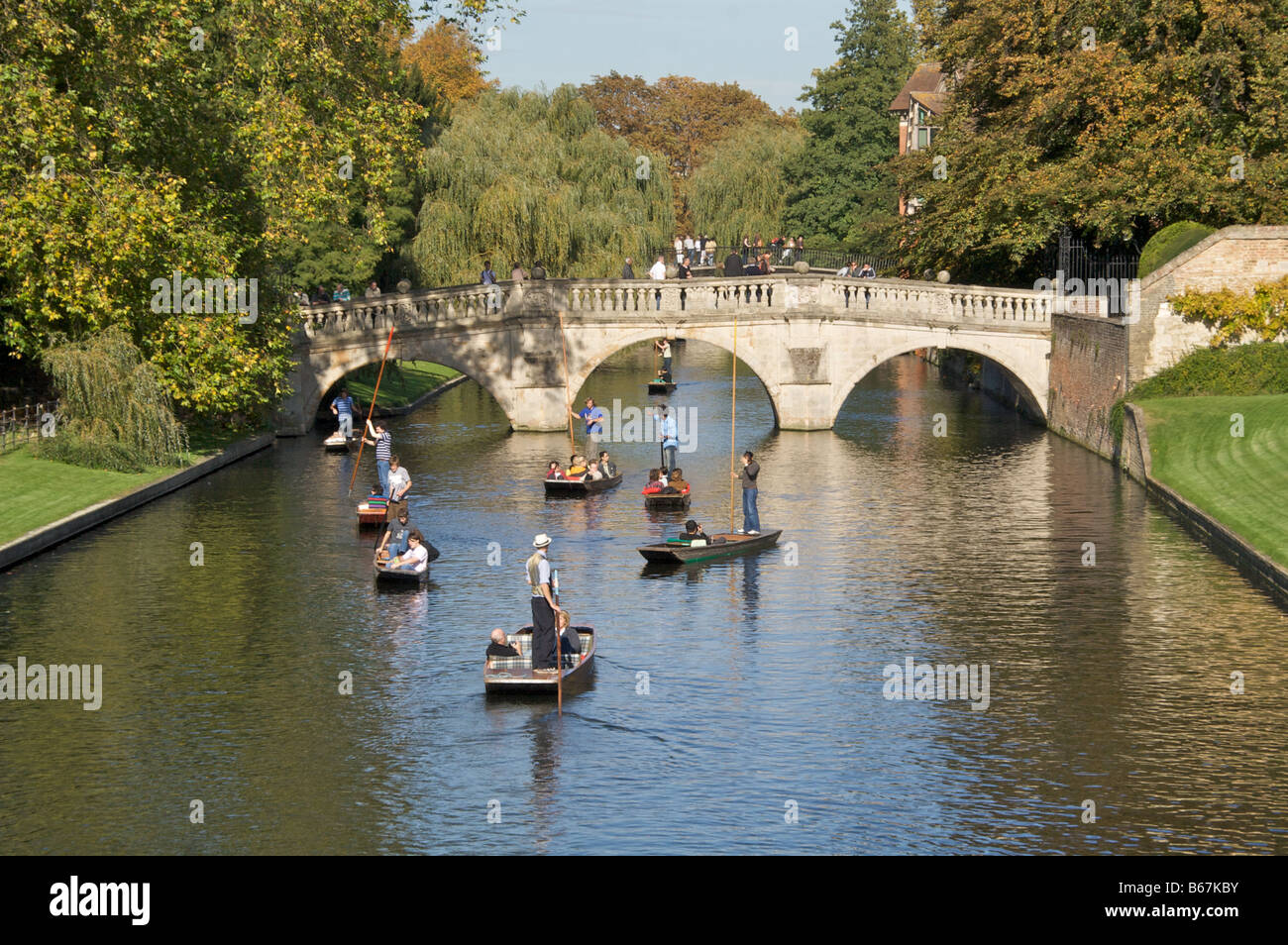 Cambridge punt on an Autumn day Stock Photo