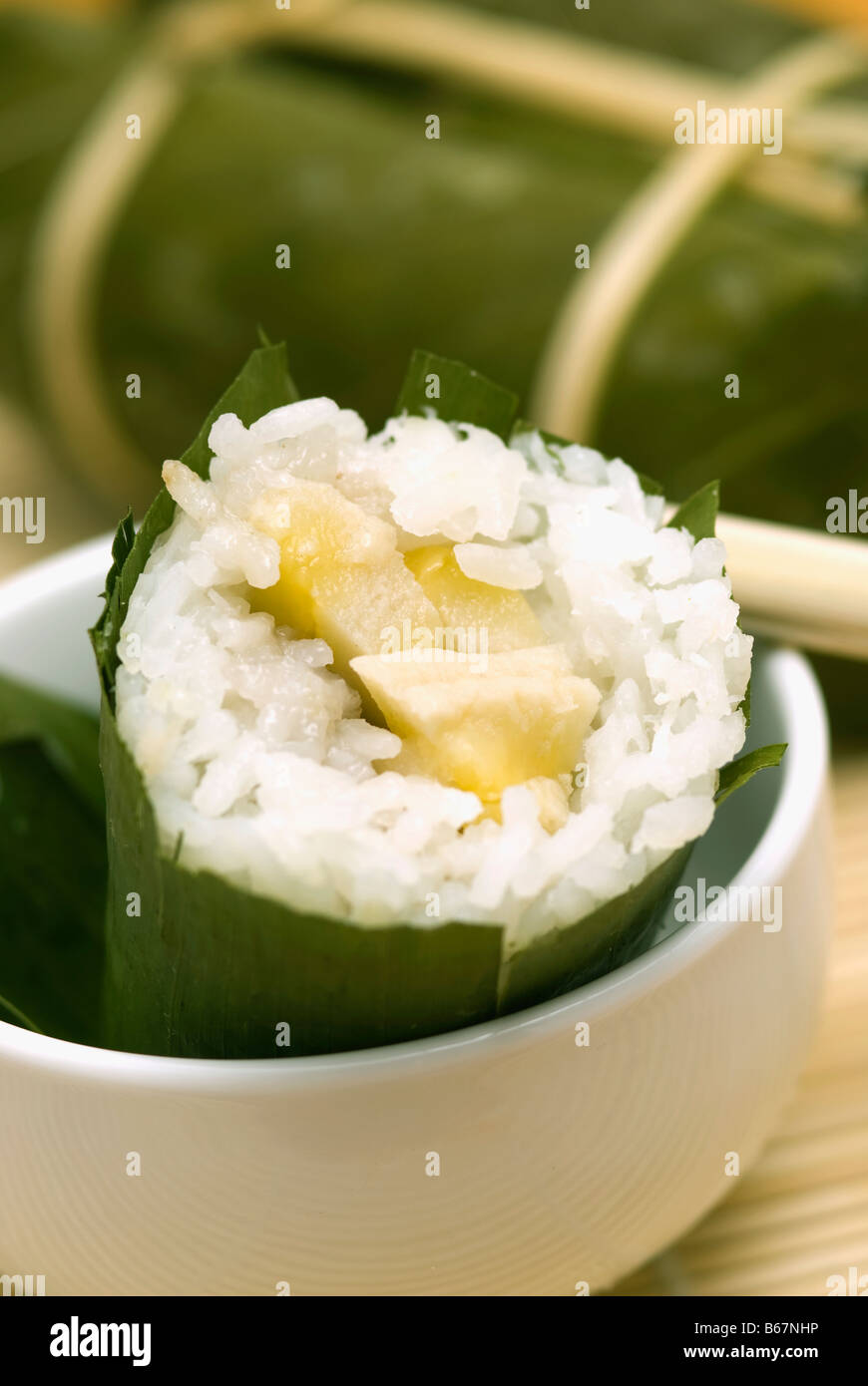 Rice dumplings served in a bowl Stock Photo Alamy