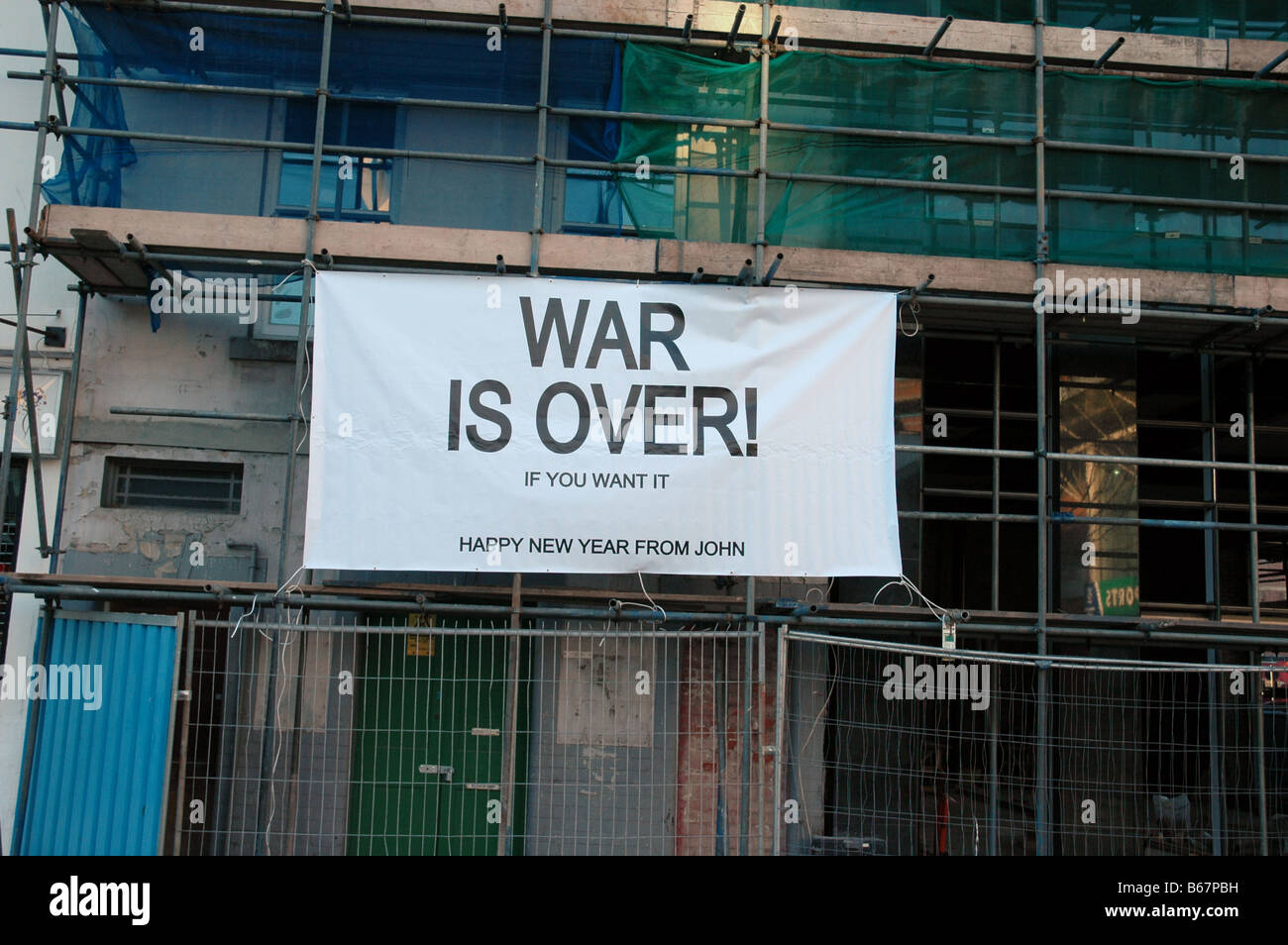 War is Over sign in Liverpool Merseyside UK Stock Photo