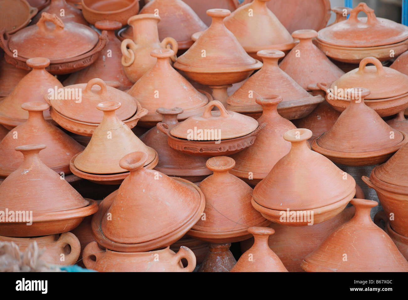 Tagine pottery, Market, Chefchaouen, Morocco, Africa Stock Photo Alamy