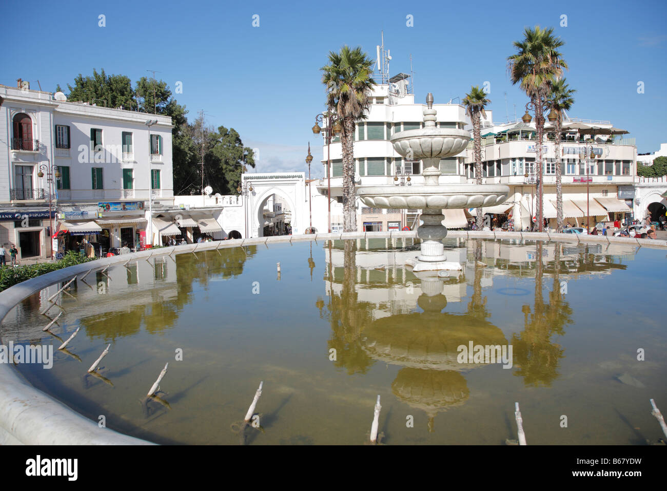 Fountain, Grand Socco, Tangier, Morocco, Africa Stock Photo