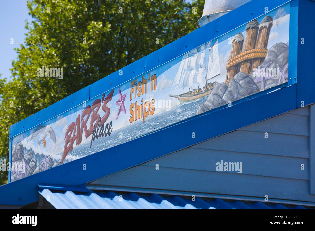 Barbs Fish and Chip place 'Fishermans Wharf' Victoria 'Vancouver Island' 'British Columbia' Canada Stock Photo