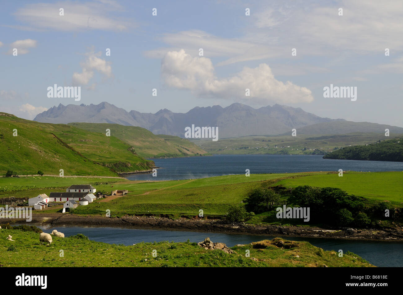 Landscape shot of the Cuillin Mountain on the Isle of Skye Stock Photo