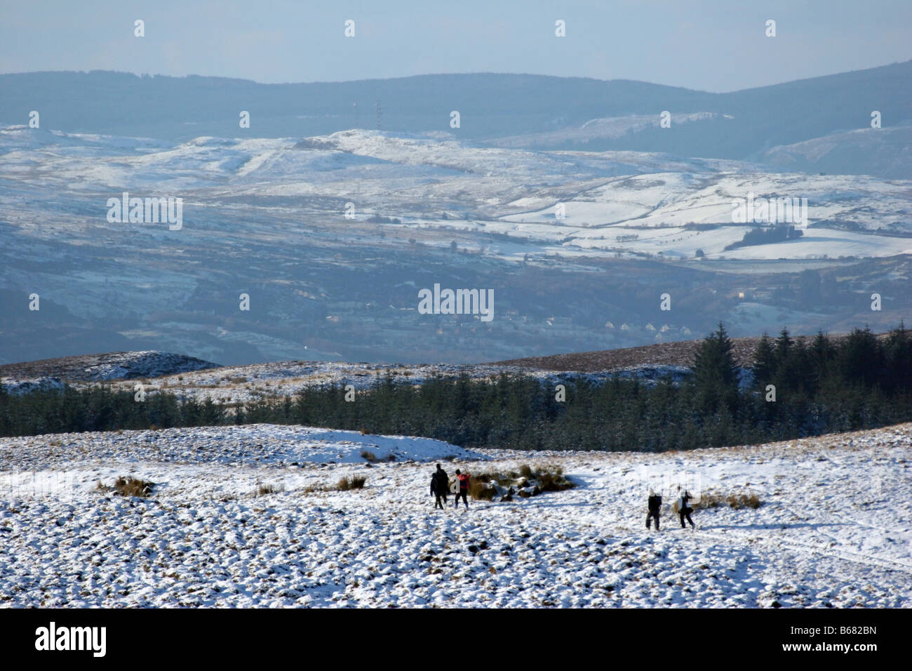 Winter walking in the Kilpatrick Hills Stock Photo