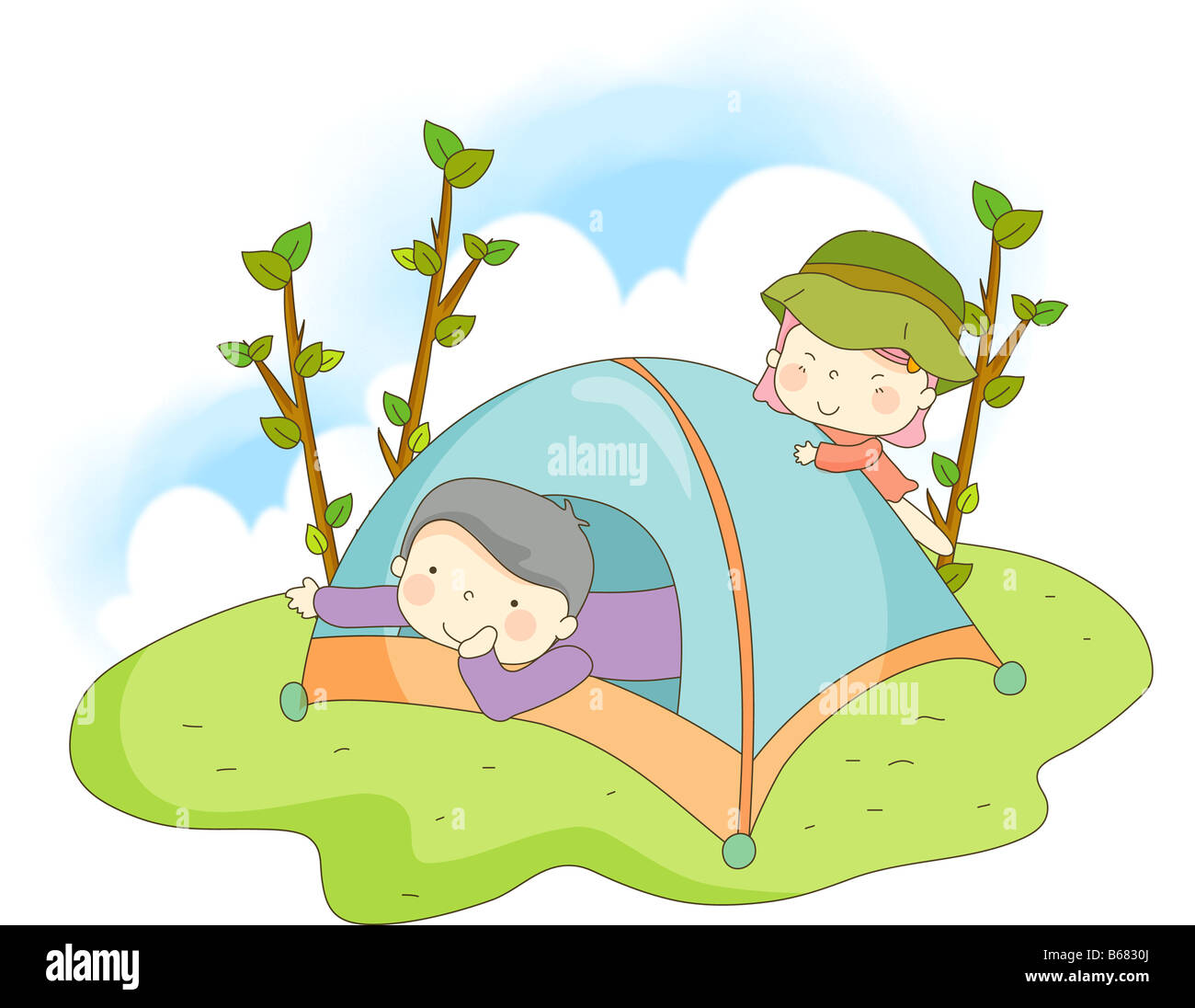 Kids camping tent Cut Out Stock Images & Pictures - Alamy