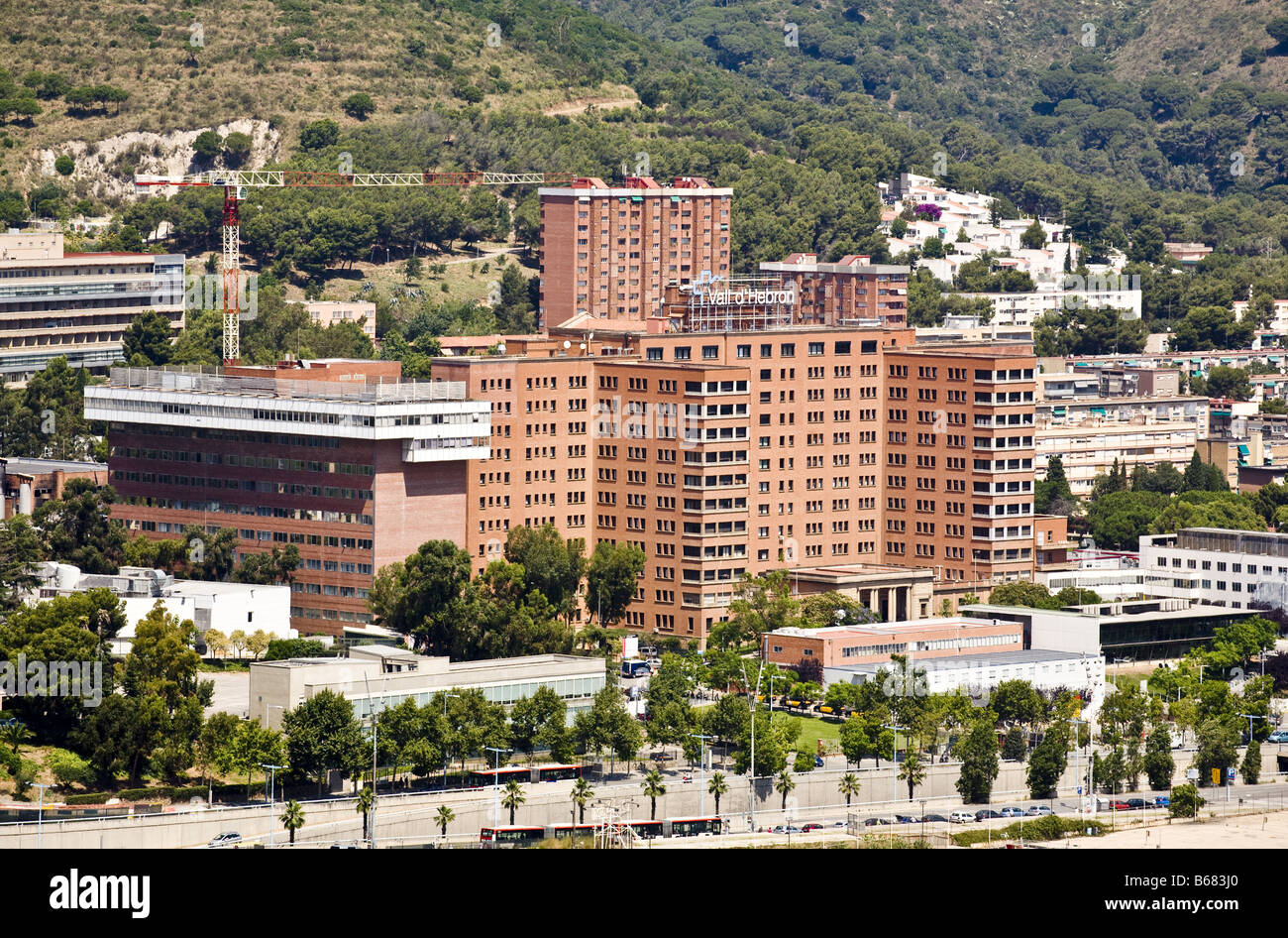 Vall D Hebron University Hospital Valle Hebron Aerial View Stock 