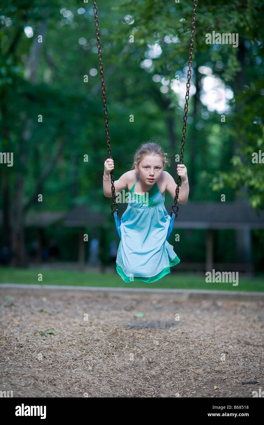 Girl on Swing Stock Photo