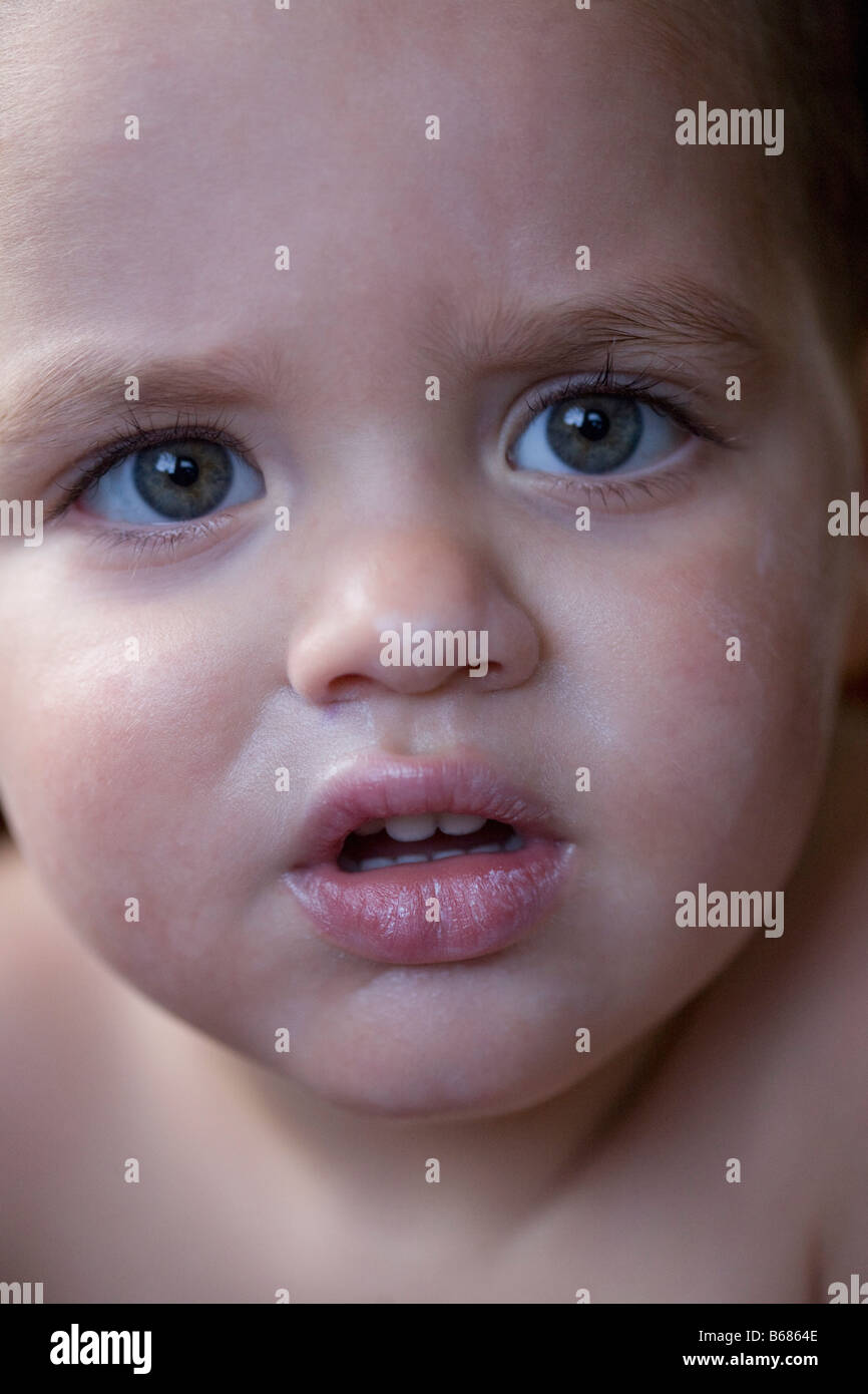 Close Up Portrait Of Baby Stock Photo Alamy