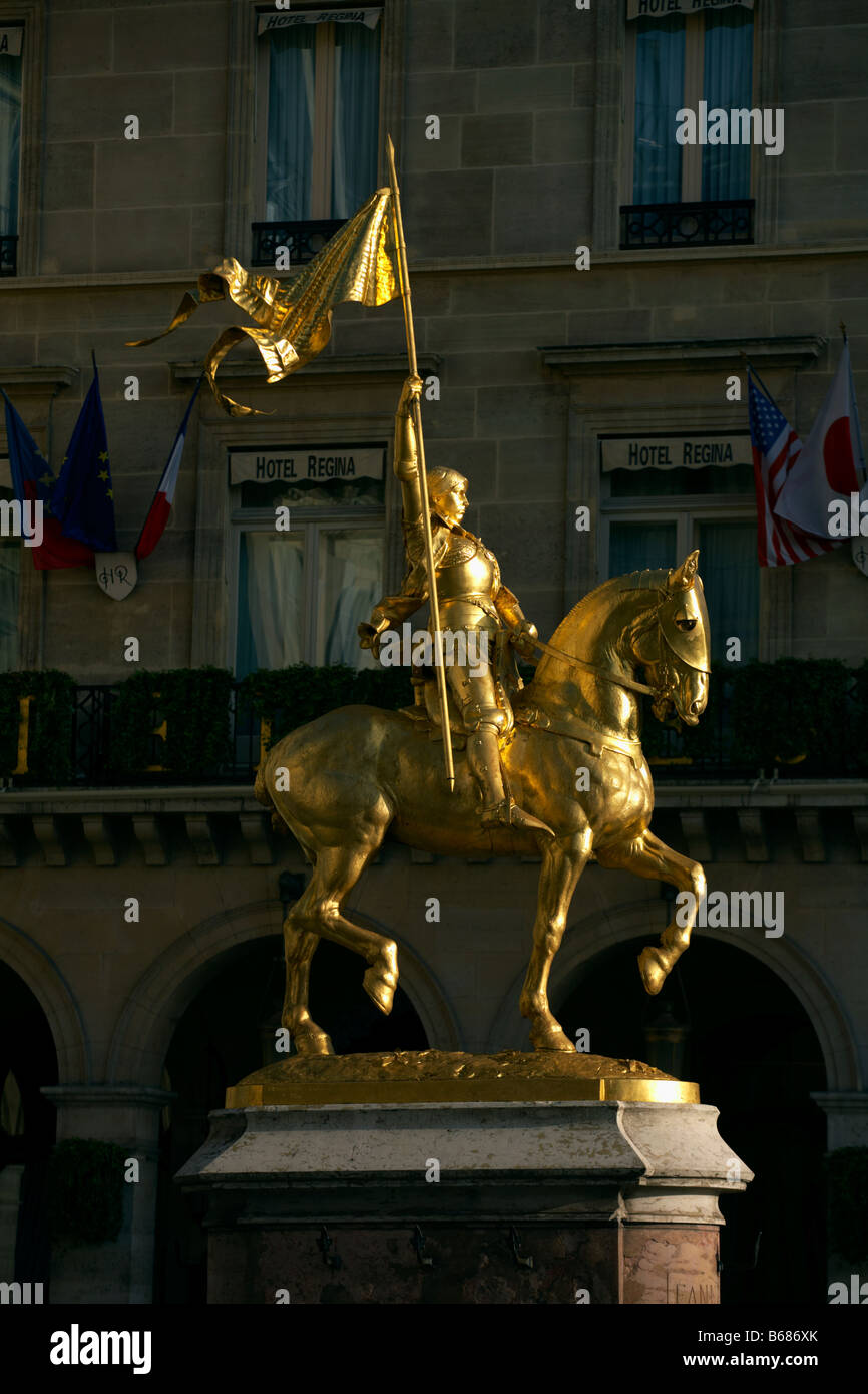 Statue of Joan of Arc at Place des Pyramides Paris France Stock Photo