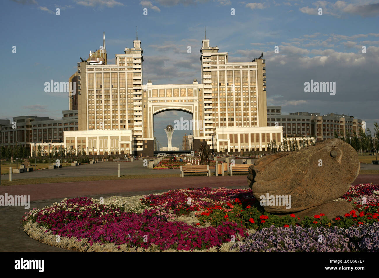 Ministries KazMunajgaz And Transoil Astana City Kazakhstan Stock Photo