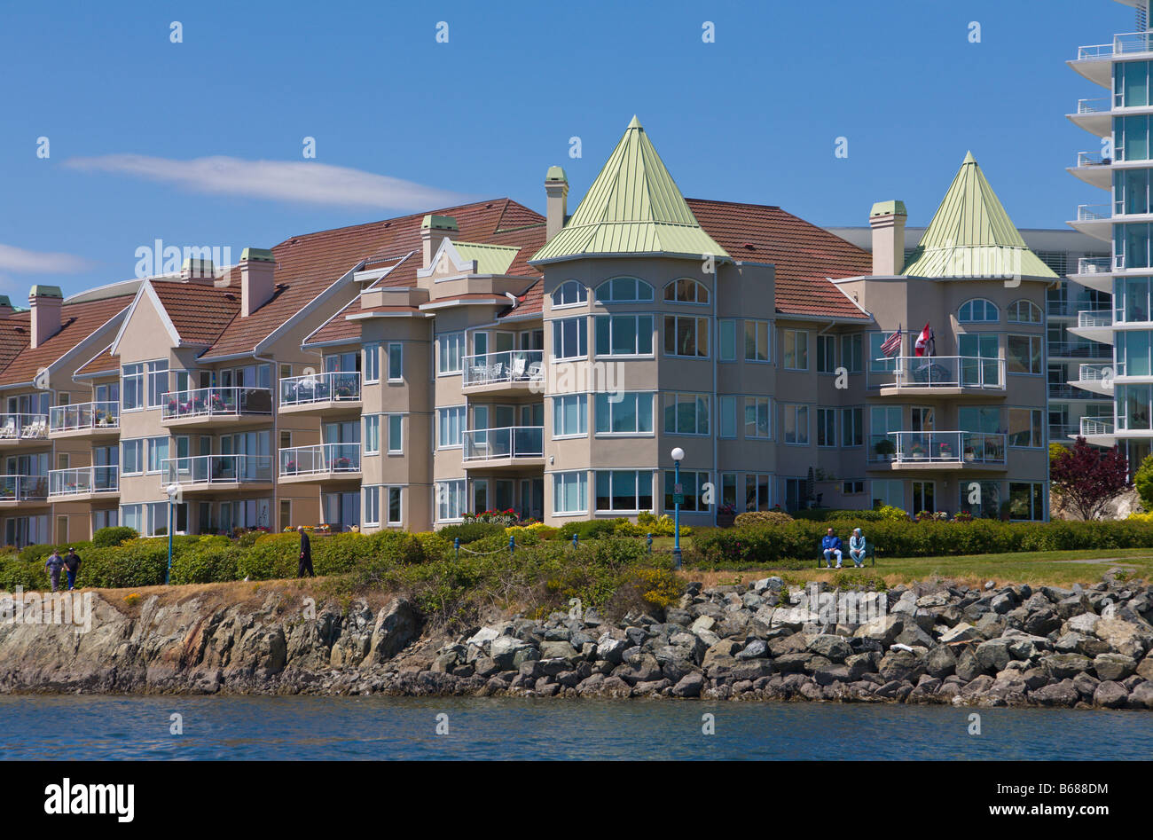Condominiums Inner Harbour Victoria 'Vancouver Island' 'British Columbia' Canada Stock Photo