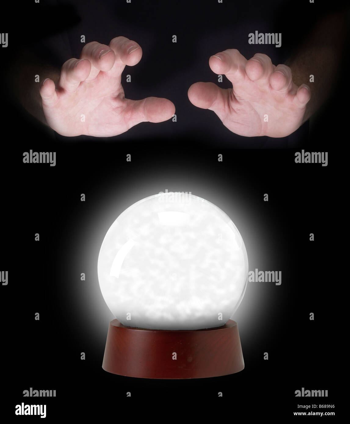 Crystal Ball Fortune Teller Hands Stock Photo Alamy
