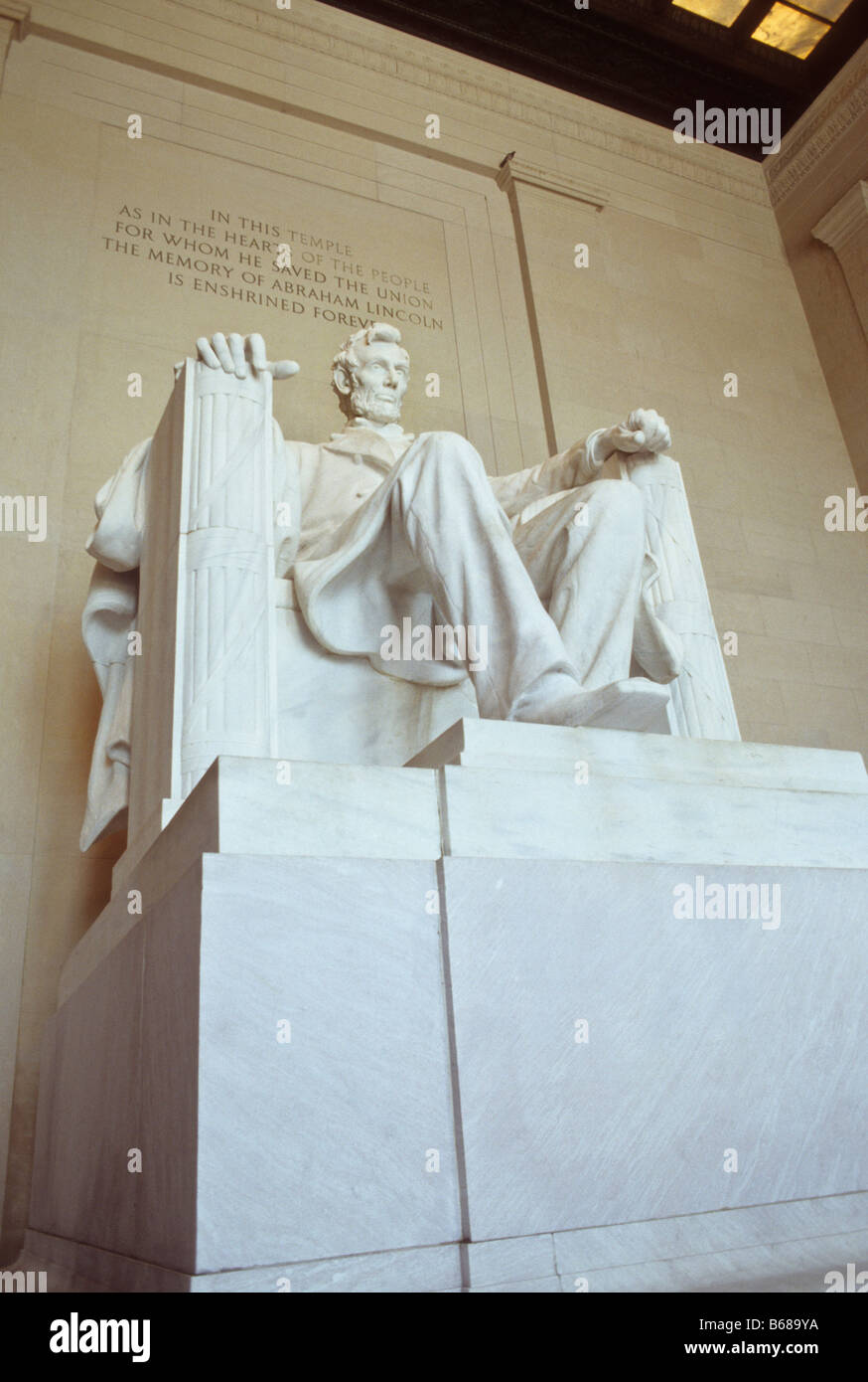 Statue of Abraham Lincoln, Lincoln memorial, Washington, DC, USA Stock Photo