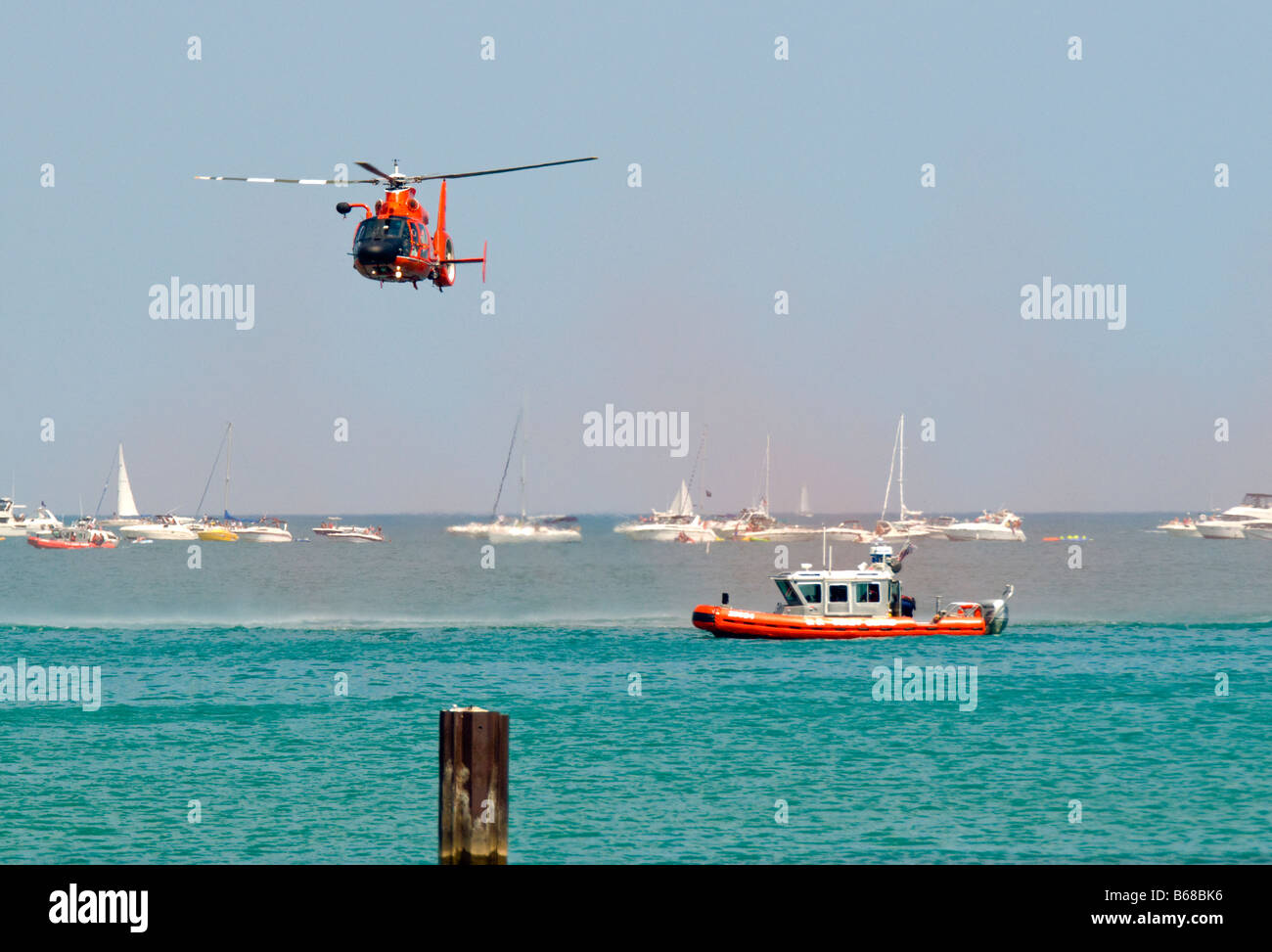 U.S. Coast Guard Helicopter & Boat Rescue Stock Photo Alamy
