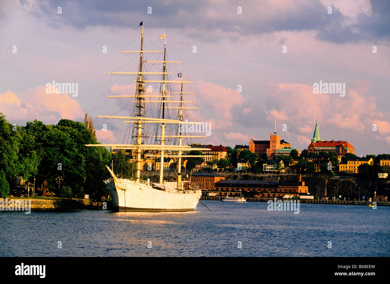 Three masted Training Ship In Stockholm Stock Photo Alamy