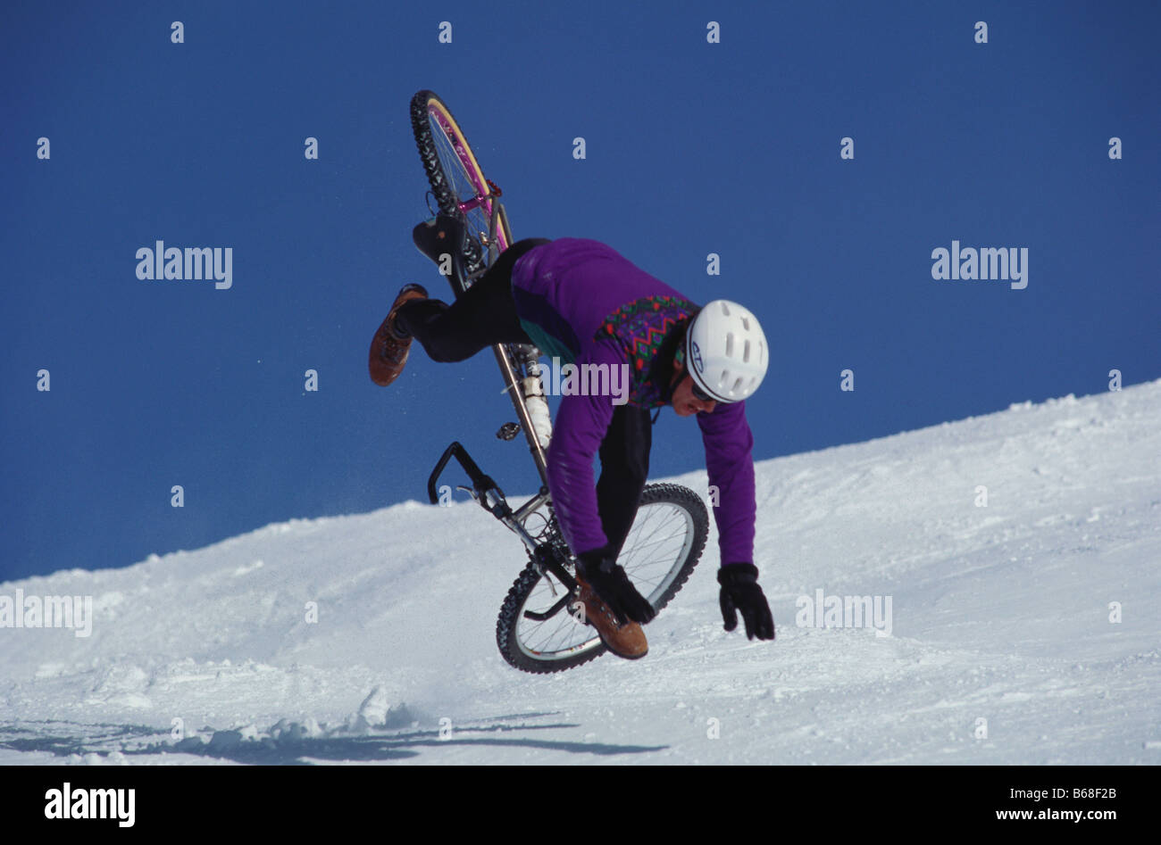 mountain biking in snow