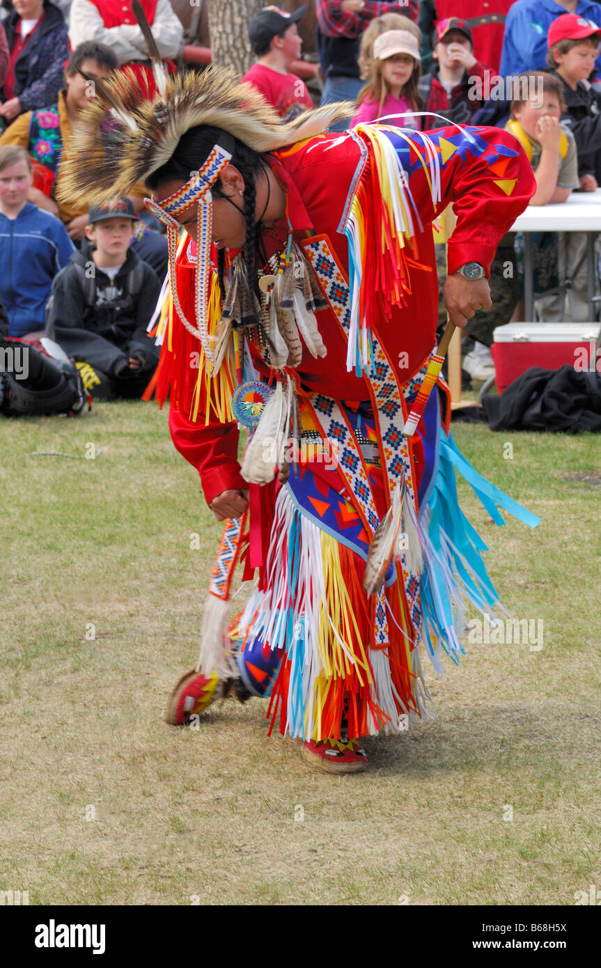 First Nations dancer in traditional dress Stock Photo