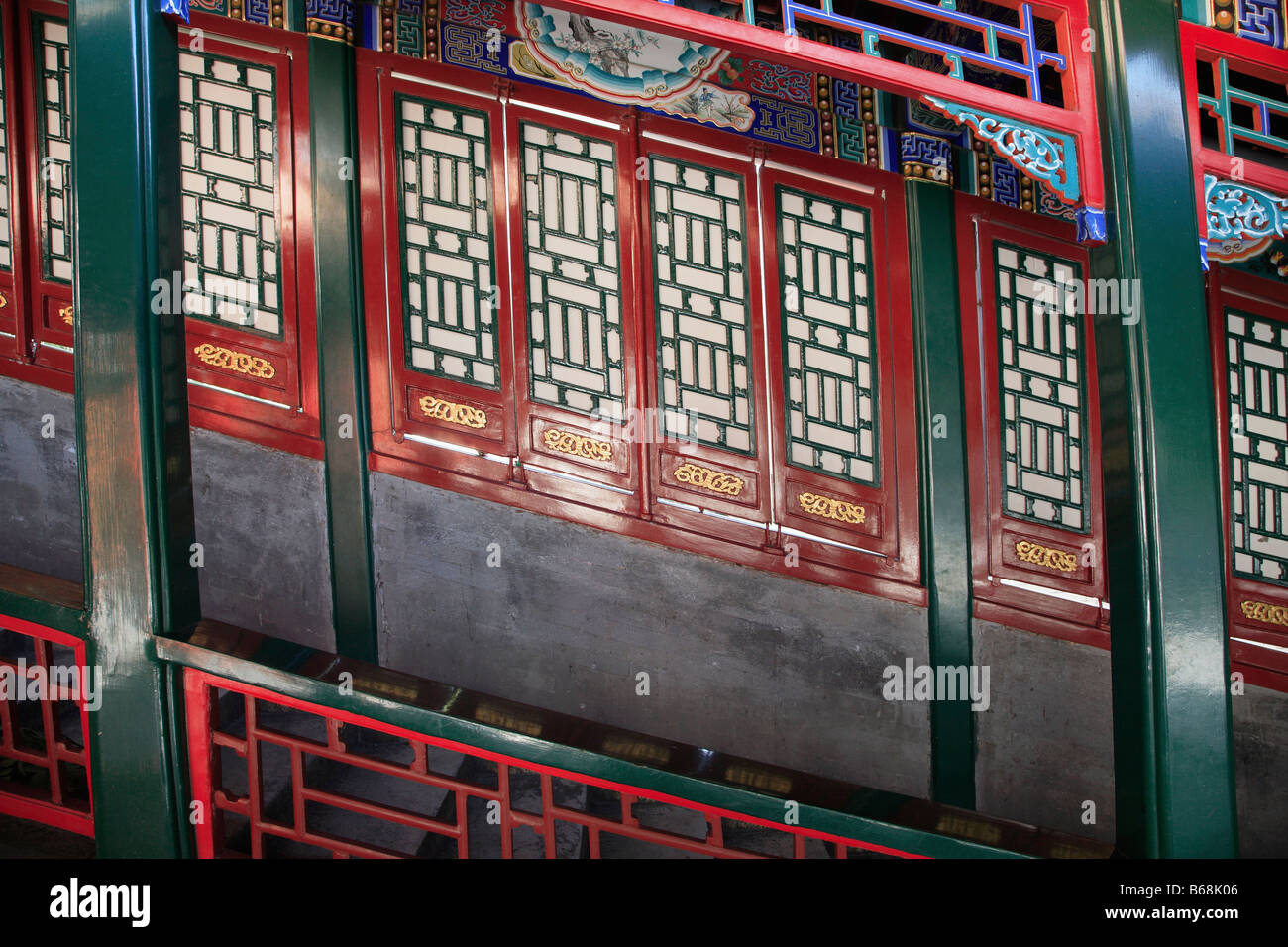 China Beijing Summer Palace Cloud Dispelling Hall staircase detail Stock Photo