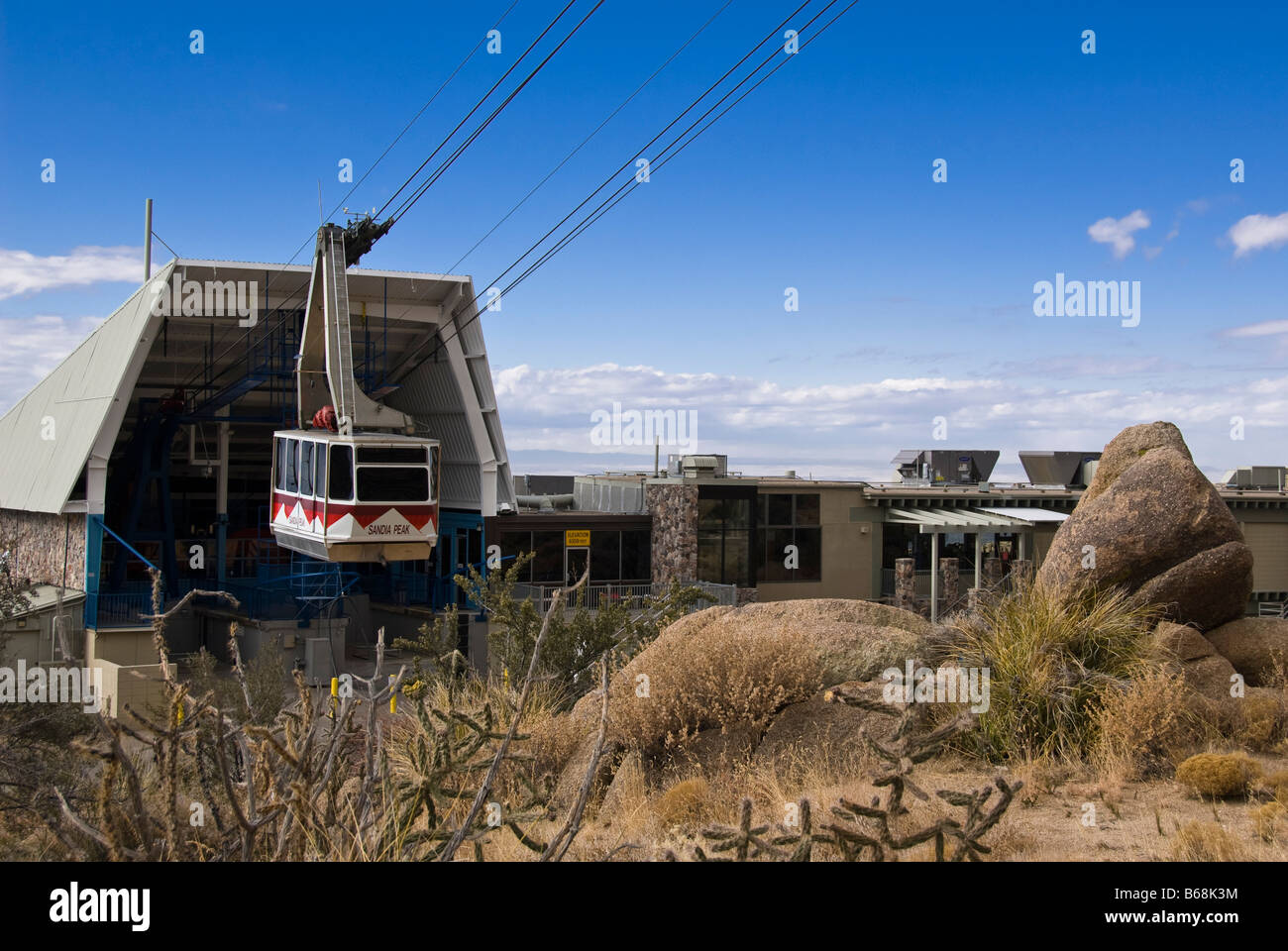 Tram car at the base station, Sandia Peak Ski Tramway, Albuquerque, New