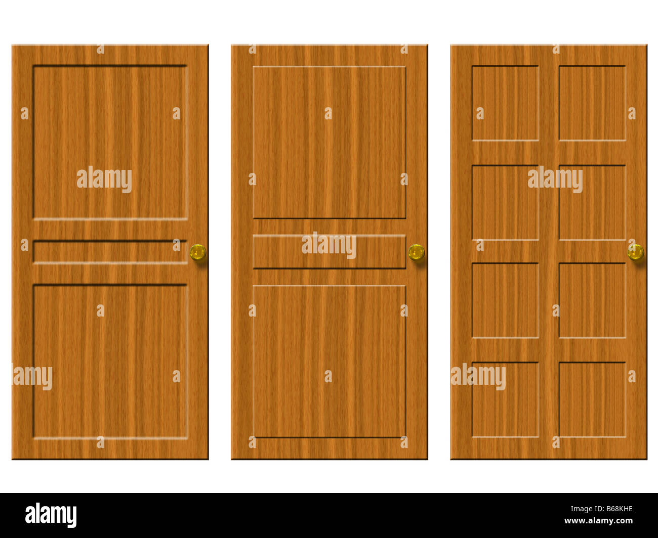3 different wooden doors Stock Photo Alamy
