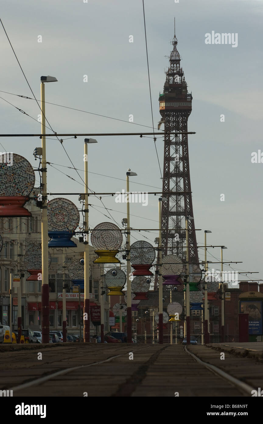 illuminations by day on the north shore at Blackpool Stock Photo
