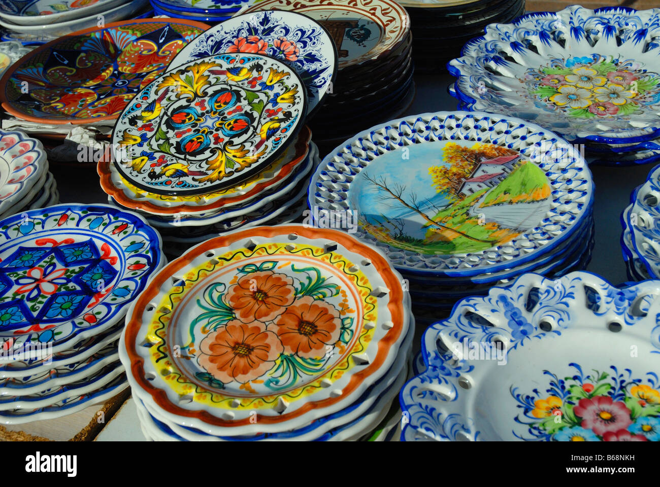 Pottery on the lively Spanish Market of Fuengirola, Andalucia, Spain