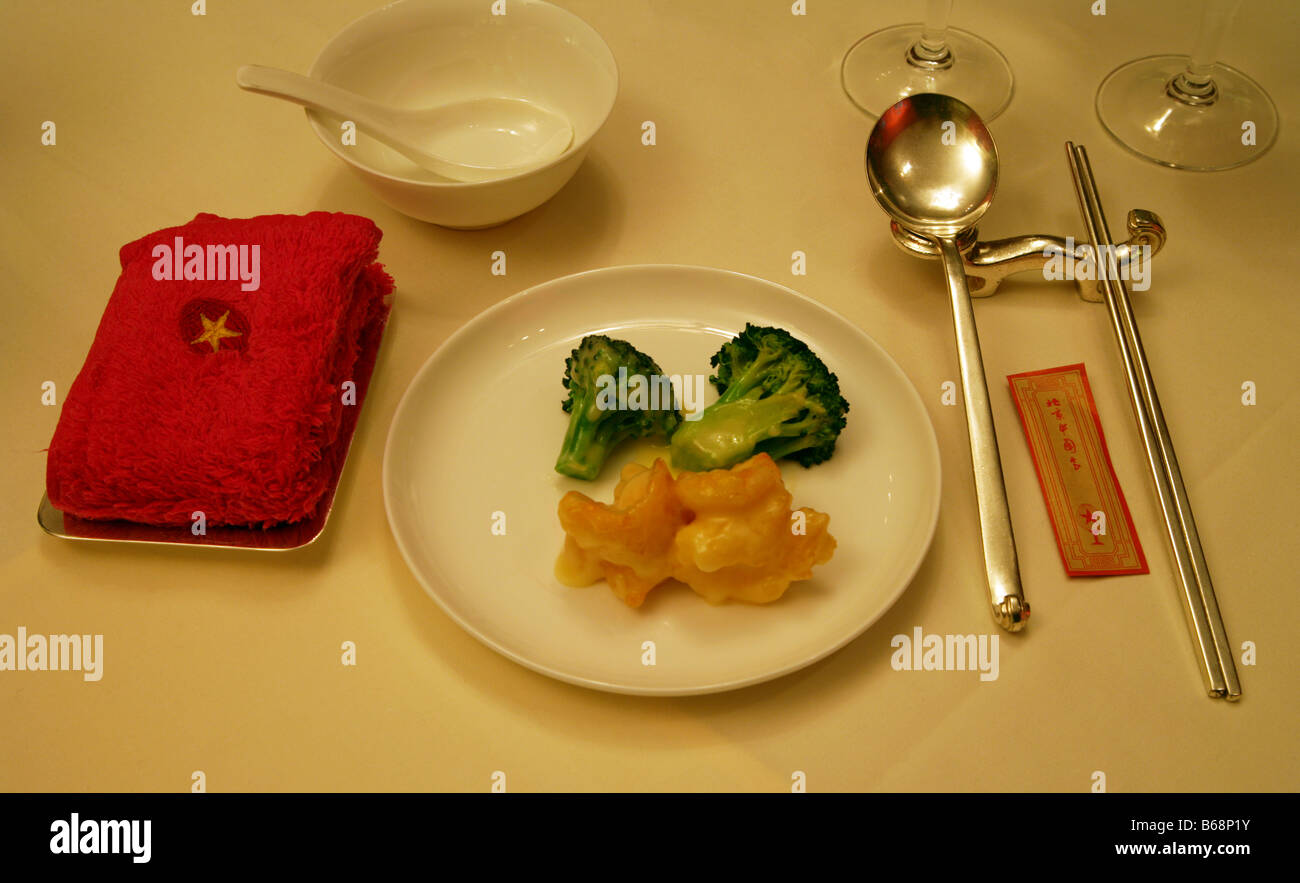 place setting contemporary Beijing dining club Stock Photo
