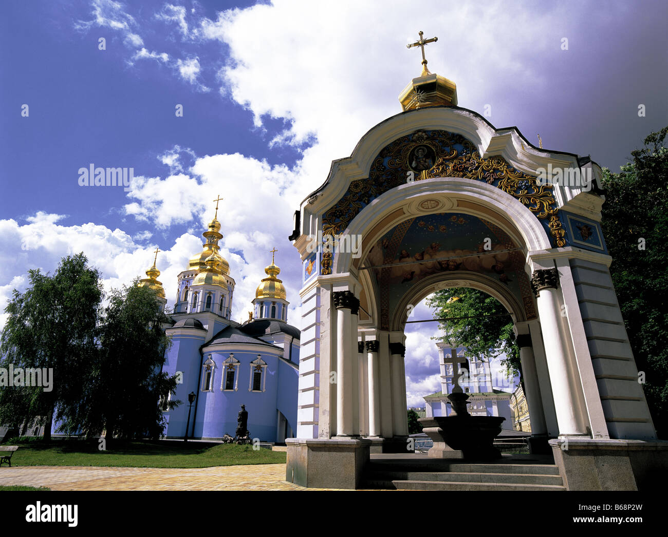St. Michael's Monastery of the Golden Domes at Kiev in Ukraine Stock Photo