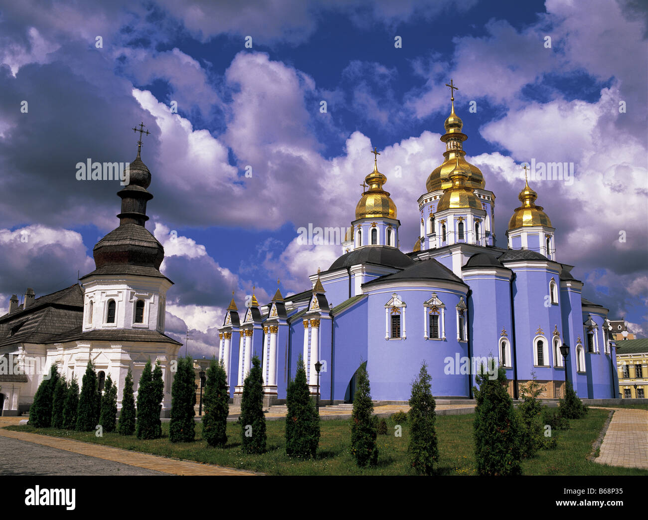Cathedral of St Michael Mikhailovskiy Zlatoverhiy monastery Kiev Ukraine Stock Photo