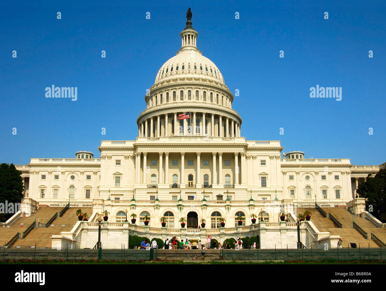 The western front side of the United States Capitol with the central dome, Washington, DC, USA Stock Photo