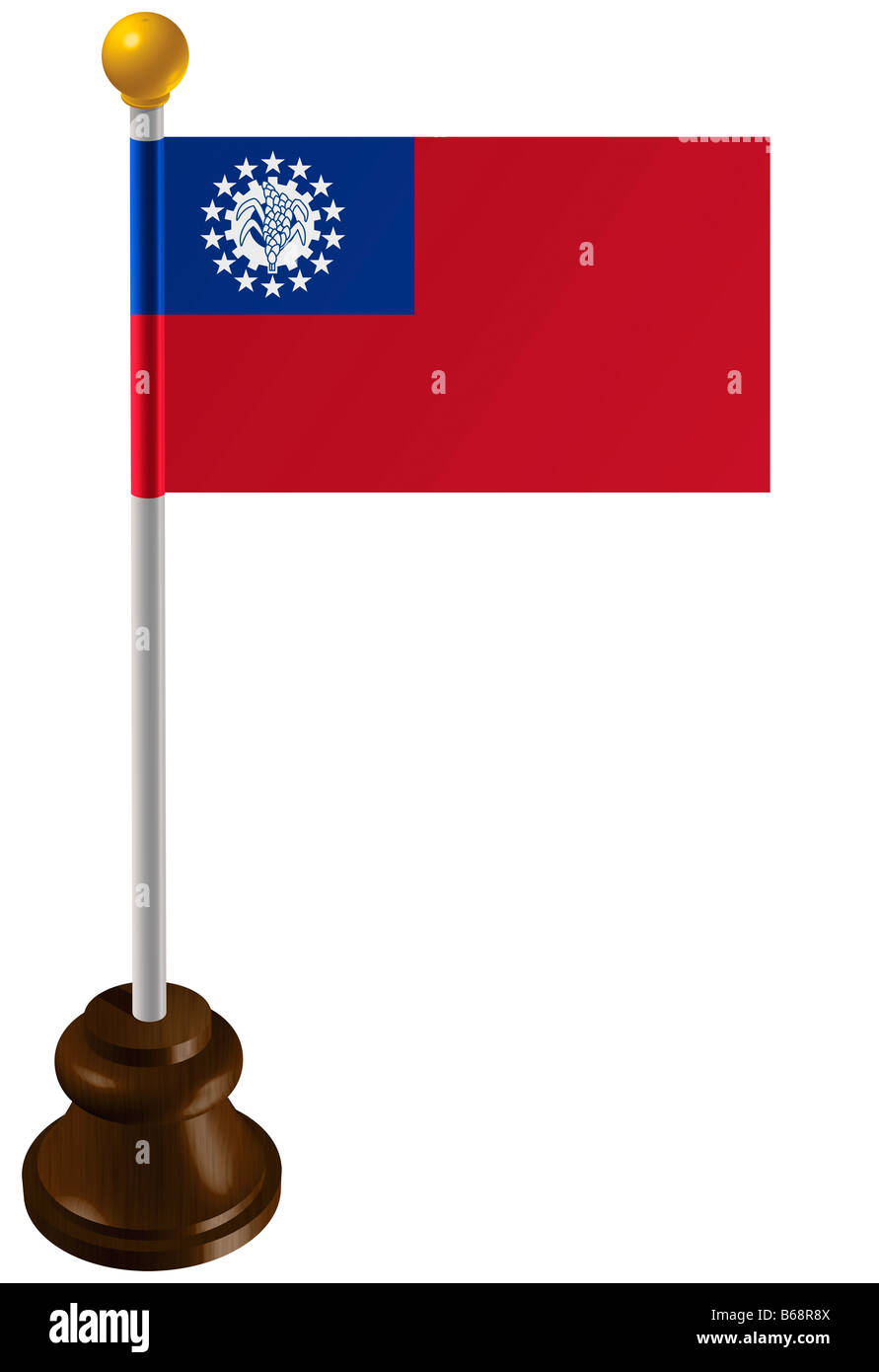 Burmese flag as a marker Stock Photo - Alamy