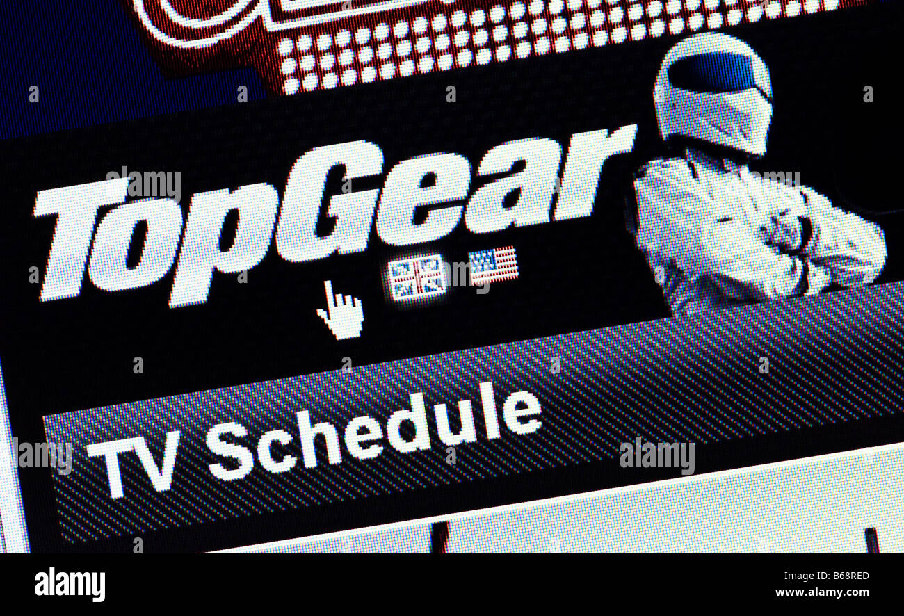 Macro screenshot of Top Gear BBC tv show website Editorial use only Stock Photo